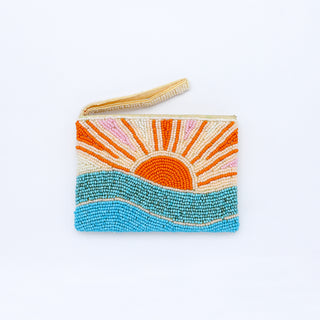 Small Sunrise Beaded Pouch - Pineapple Island
