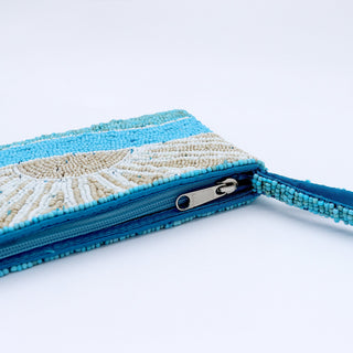Small Sunrise Beaded Pouch Pineapple Island