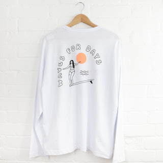 Waves for Days Oversized Long Sleeve T-Shirt - Pineapple Island