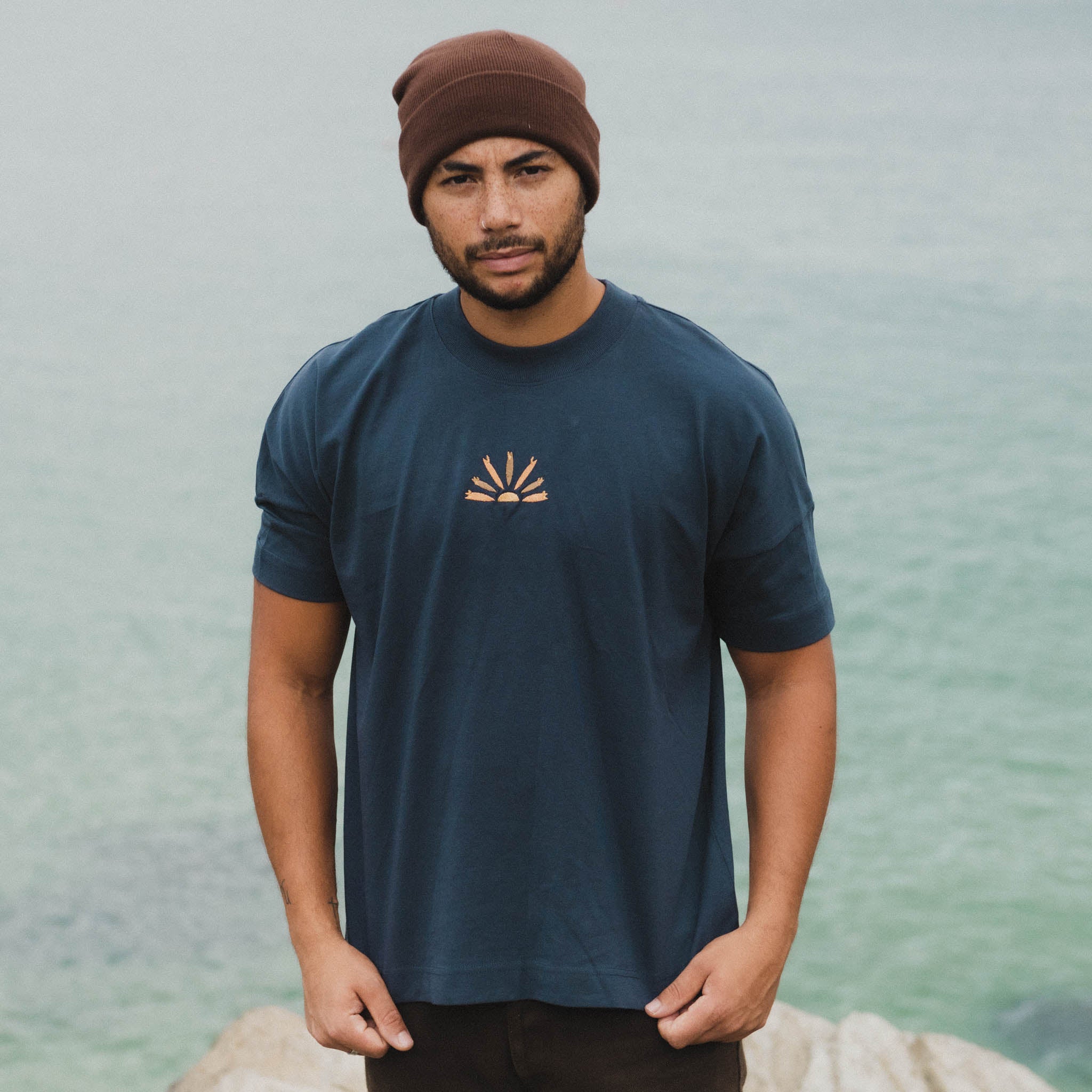 Surfer Sunrise Oversized Unisex T-Shirt - Pineapple Island