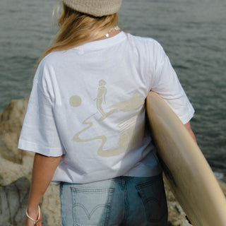 Travel Free Cropped Oversized T-Shirt - Pineapple Island