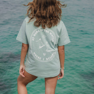 At Home in the Water White Print Sustainable T-Shirt - Pineapple Island