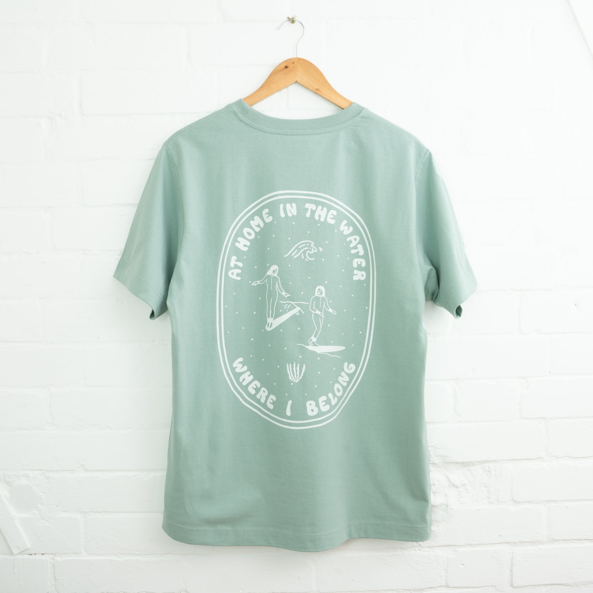 At Home in the Water White Print Sustainable T-Shirt - Pineapple Island