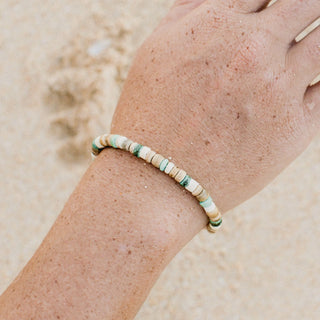 Laut Turquoise & Wood Beaded Bracelet - Pineapple Island
