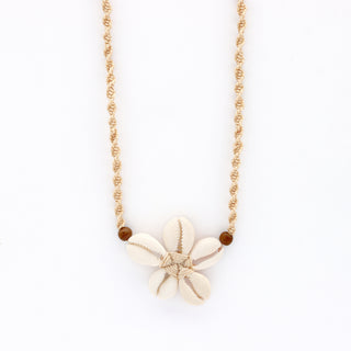 Plumeria Shell & Cord Adjustable Necklace - Pineapple Island