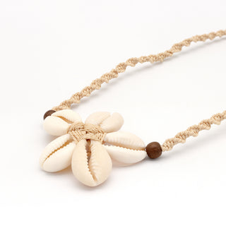 Plumeria Shell & Cord Adjustable Necklace - Pineapple Island