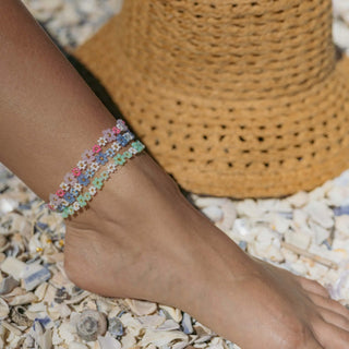 Mohala Flower Beaded Anklet - Pineapple Island