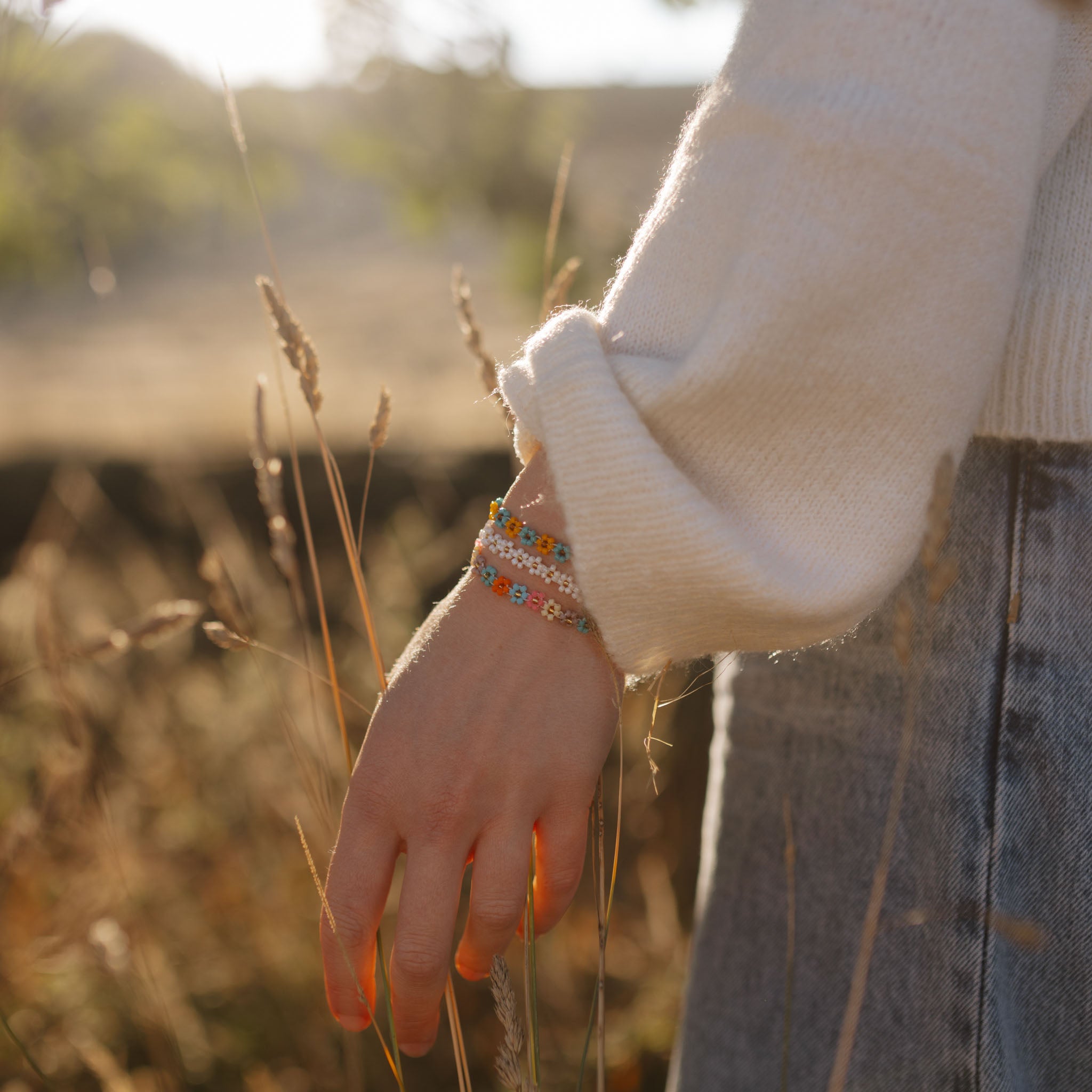 Kelopak Daisy Chain Beaded Bracelet - Pineapple Island