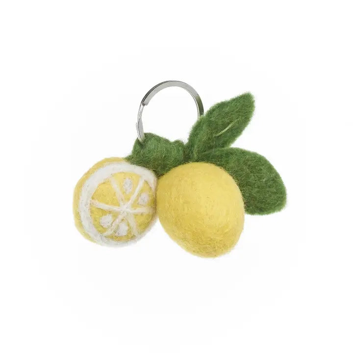 Felt So Good Handmade Felt Lemon Keyring