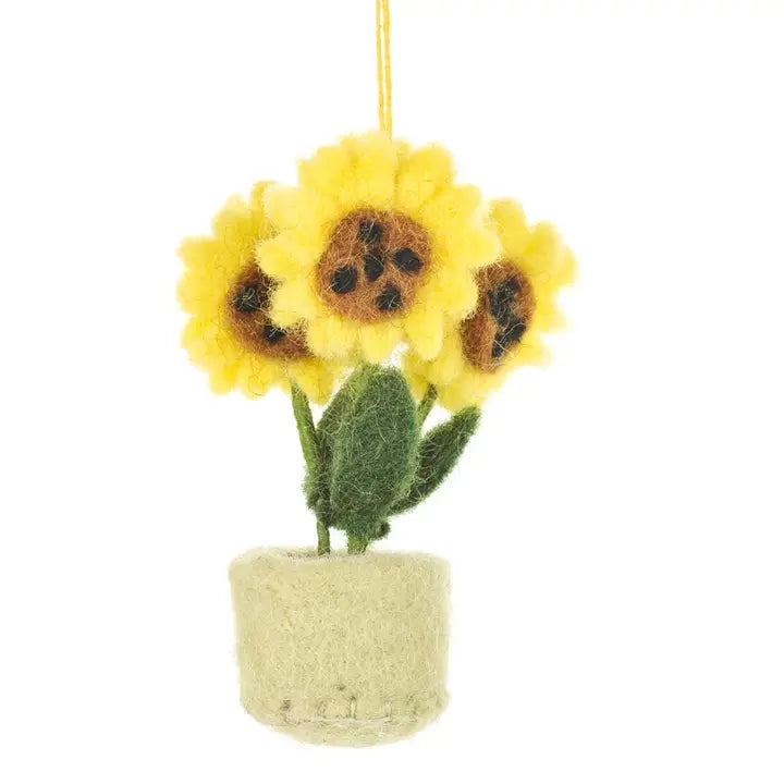 Felt So Good Handmade Felt Pot O'Sunflowers Decoration