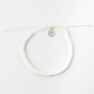 White clay beaded bracelet 