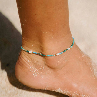Giada Cinta Pearl Beaded Surf Anklet - Pineapple Island