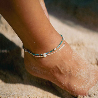 Giada Cinta Pearl Beaded Surf Anklet - Pineapple Island