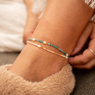 Giada Cinta Pearl Beaded Surf Anklet - Pineapple Island