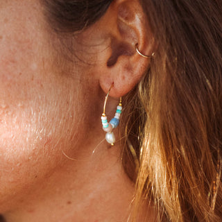 Pecahan Titik Wire Hoop Earrings - Giada Collection - Pineapple Island