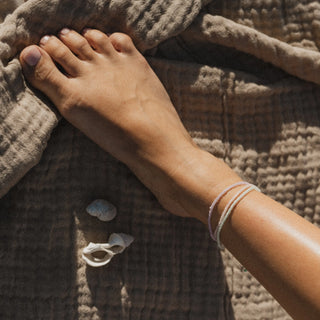 Ka'anapali Frosted Glass Beaded Anklet Set - Pineapple Island