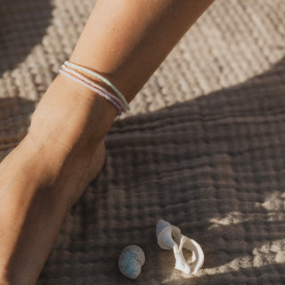 Ka'anapali Frosted Glass Beaded Anklet Set - Pineapple Island