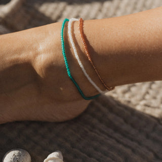 Ka'anapali Frosted Glass Beaded Anklet Set - Pineapple Island