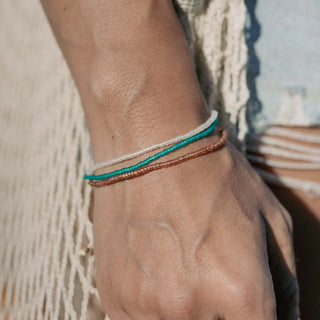 Ka'anapali Frosted Glass Beaded Bracelet Set - Pineapple Island