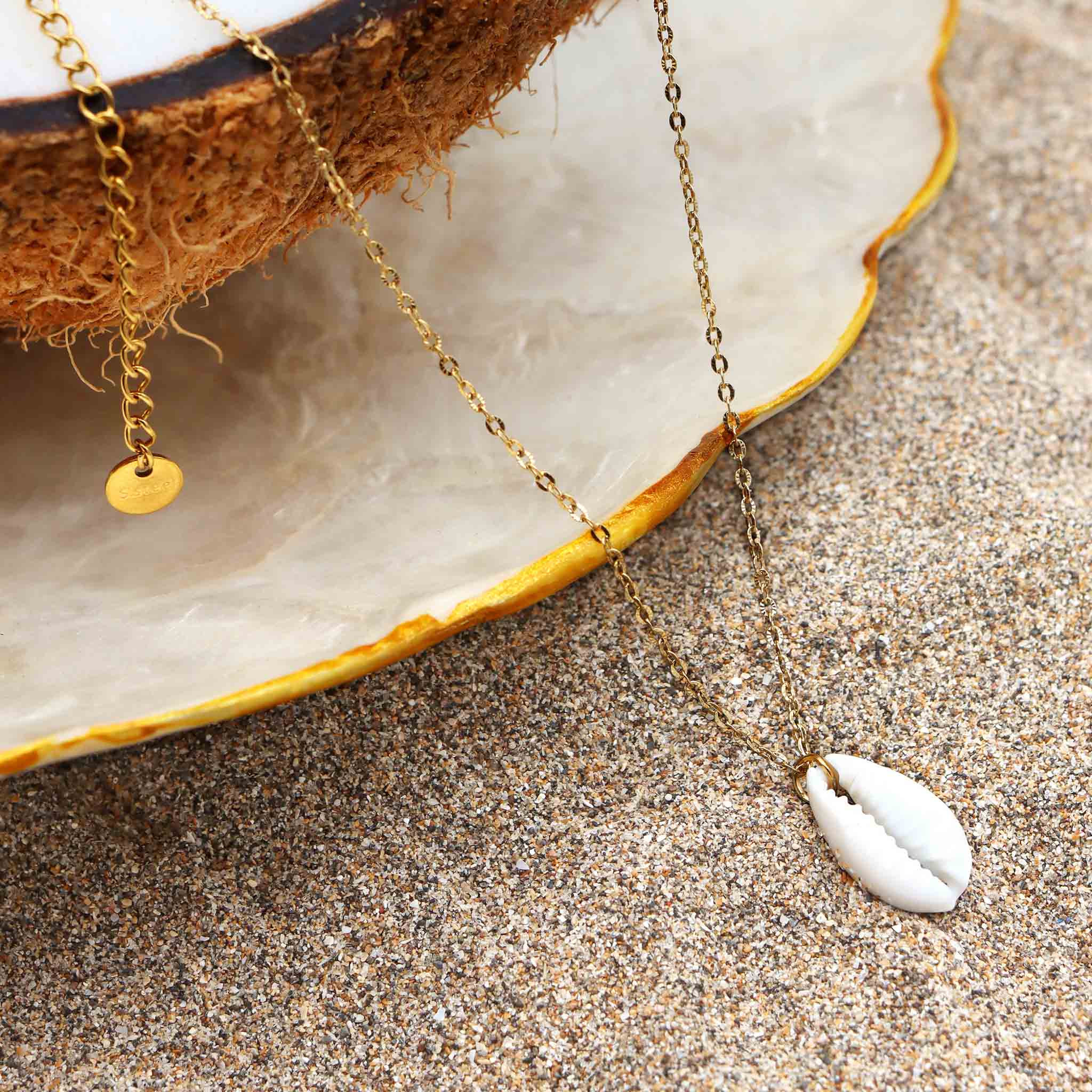 Giada Cowrie Shell Stainless Steel Necklace