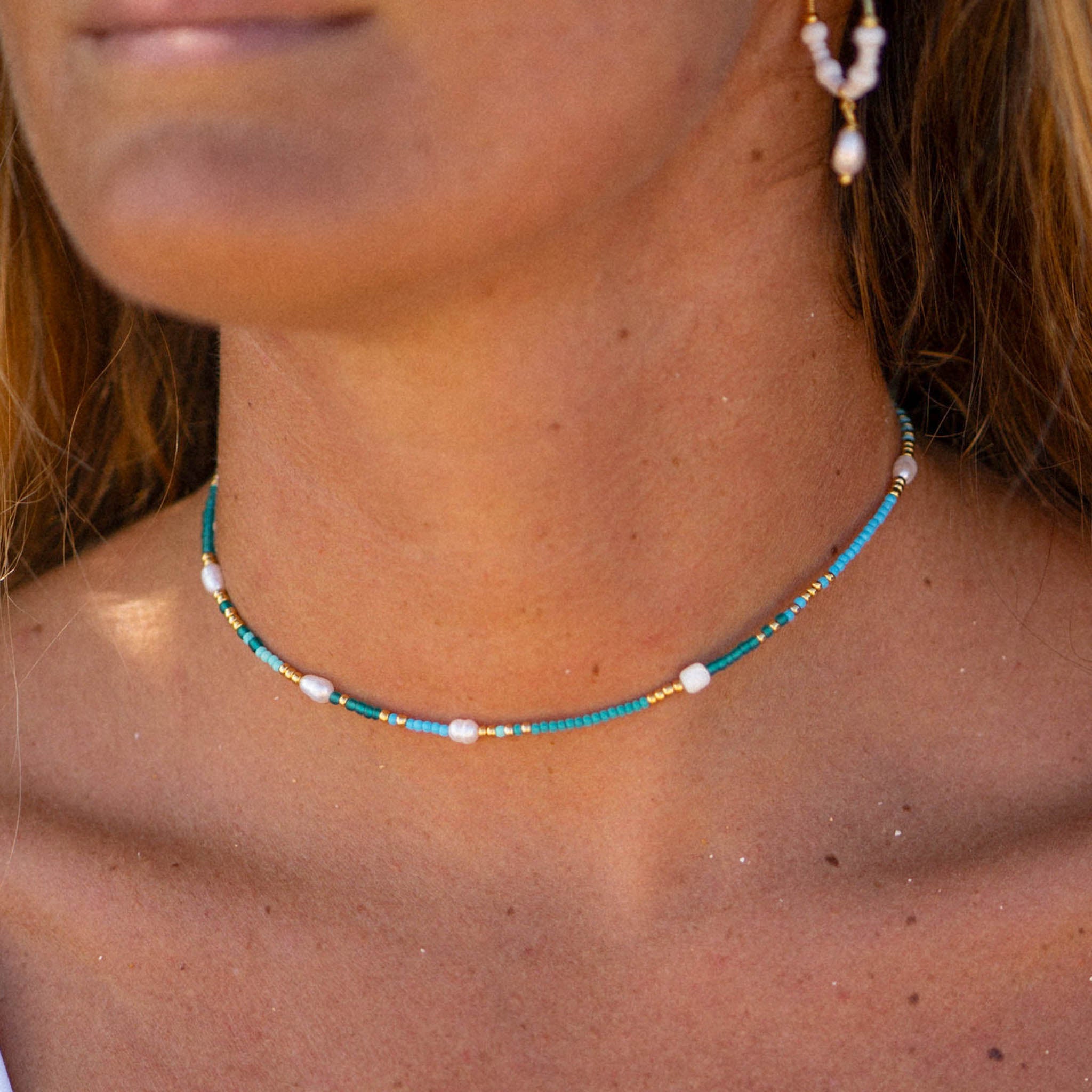 Giada Cinta Pearl Beaded Surf Necklace