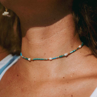 Giada Cinta Pearl Beaded Surf Necklace - Pineapple Island