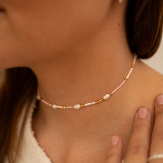 Giada Cinta Pearl Beaded Surf Necklace - Pineapple Island