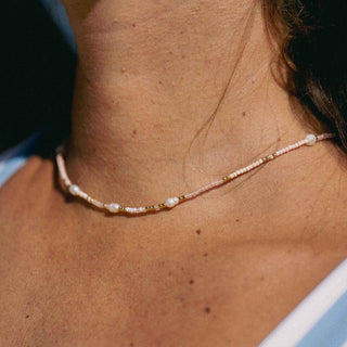 Giada Cinta Pearl Beaded Surf Necklace - Pineapple Island