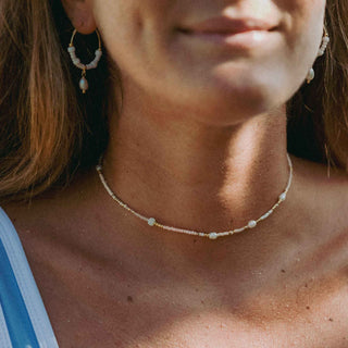 Giada Cinta Pearl Beaded Surf Necklace - Pineapple Island