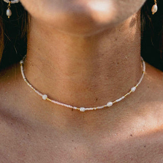 Giada Cinta Pearl Beaded Surf Necklace - Pineapple Island