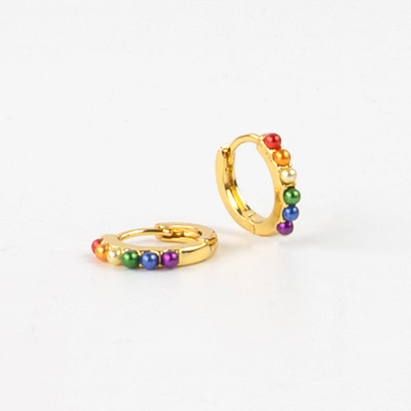 Surya Rainbow Huggie Hoop Earrings