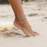 Kailani Silver Plated Dual Anklet - Pineapple Island