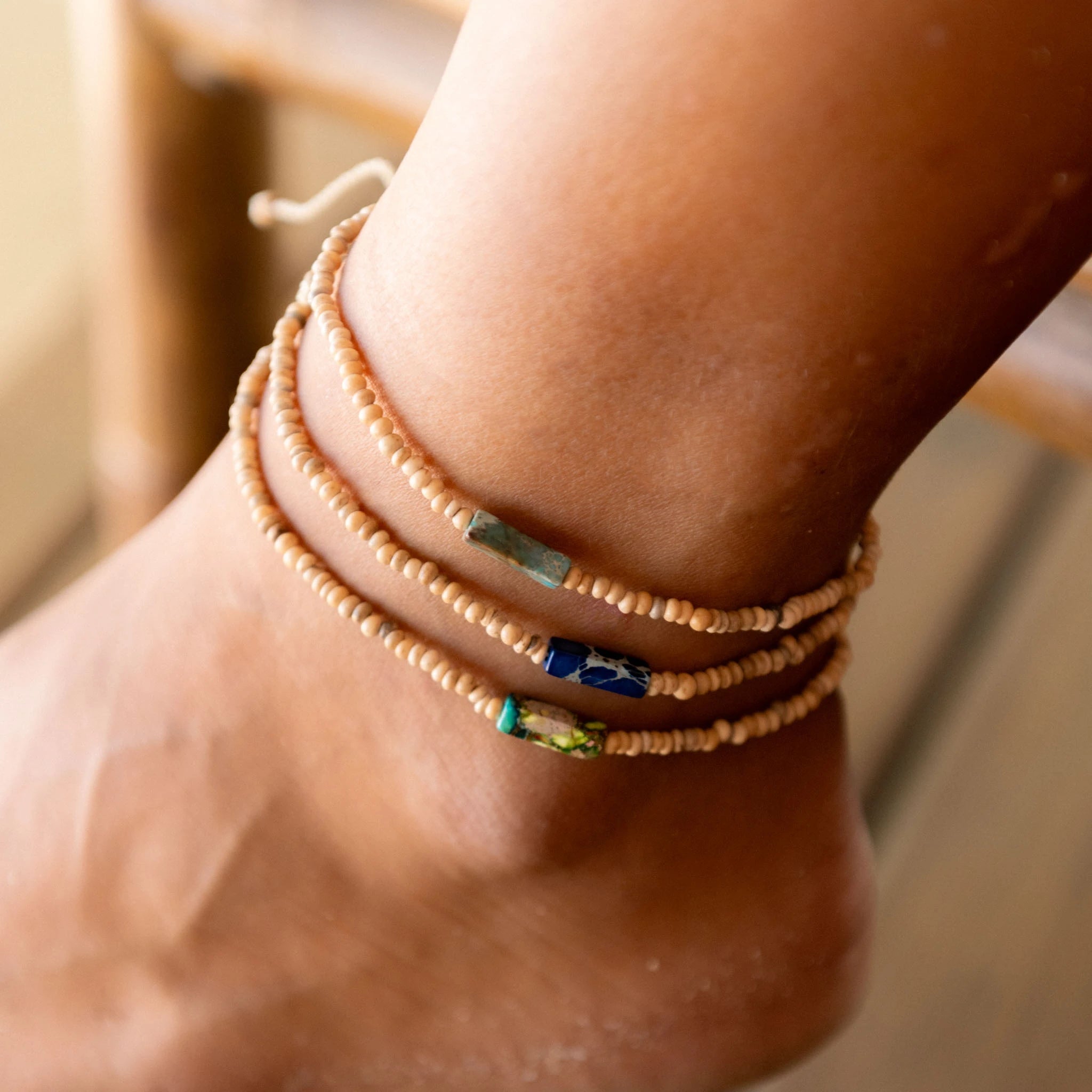 Hapuna Beach Beaded Anklet - Pineapple Island