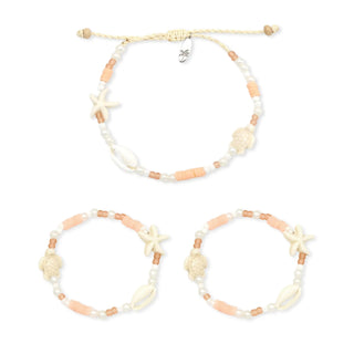 Mini Sagara Hati Beaded Charm Bracelet Set - Pineapple Island