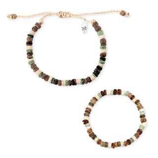Mini Laut Turquoise & Wood Beaded Bracelet Set - Pineapple Island