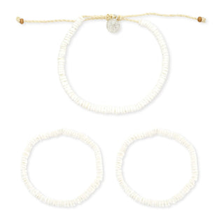 Mini Padangbai Puka Shell Bracelet Set - Pineapple Island
