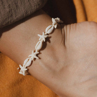 Kahakai Cowrie & Starfish Anklet - Pineapple Island