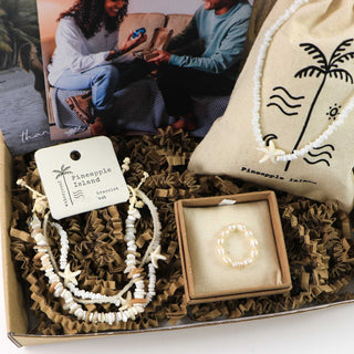 Tidepool Starfish & Pearls Letterbox Jewellery Set - Pineapple Island