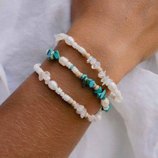 Love is Here Natural Stone, Pearl & Shell Bracelet - Pineapple Island