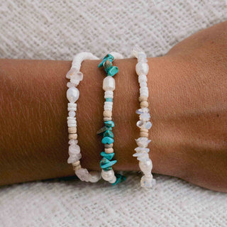 Love is Here Natural Stone, Pearl & Shell Bracelet - Pineapple Island