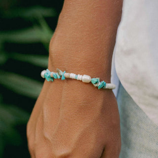 Love is Here Natural Stone, Pearl & Shell Bracelet - Pineapple Island