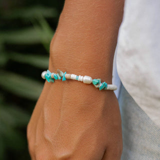 Love is Here Natural Stone, Pearl & Shell Bracelet - Pineapple Island