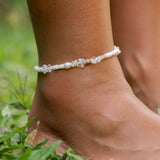 Love is Here Natural Stone, Pearl & Shell Anklet - Pineapple Island