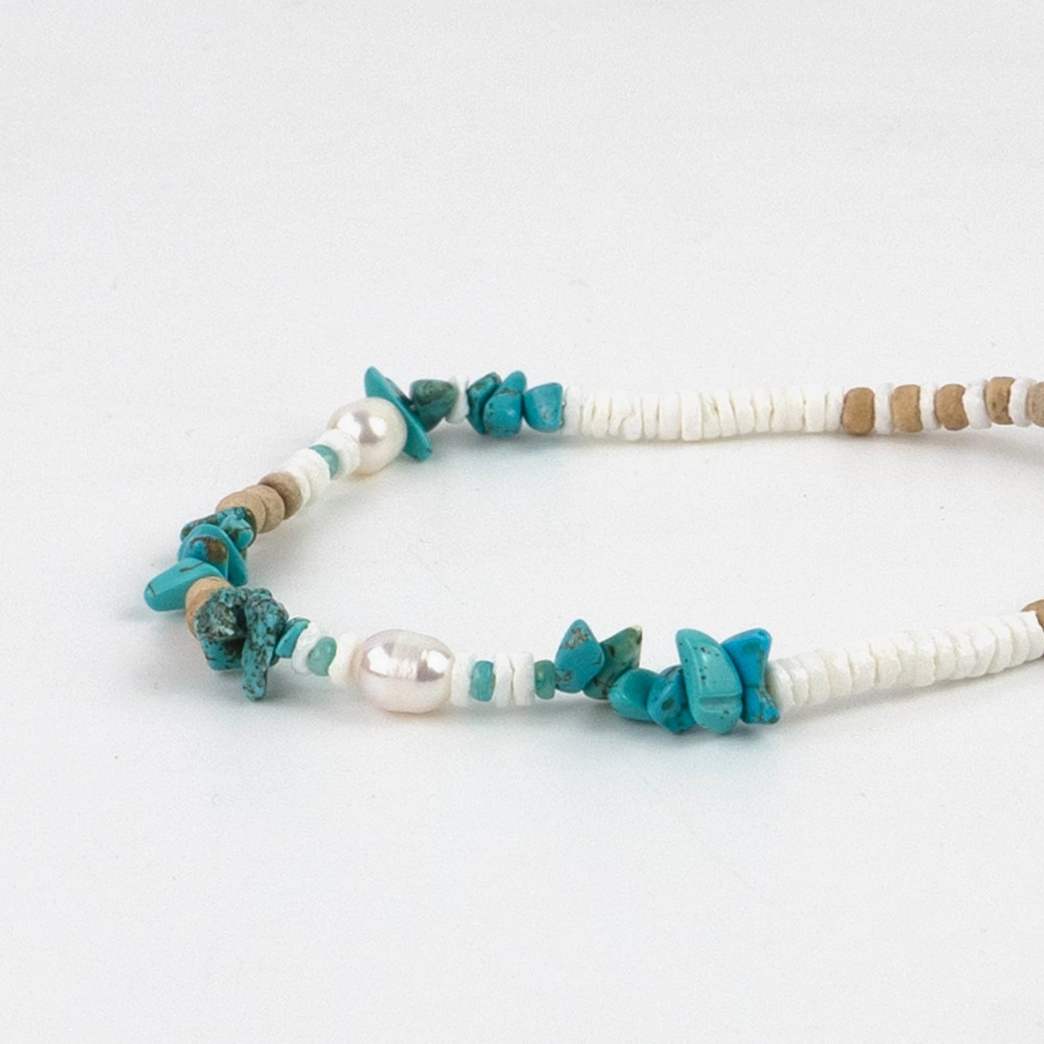 Love is Here Natural Stone, Pearl & Shell Anklet - Pineapple Island