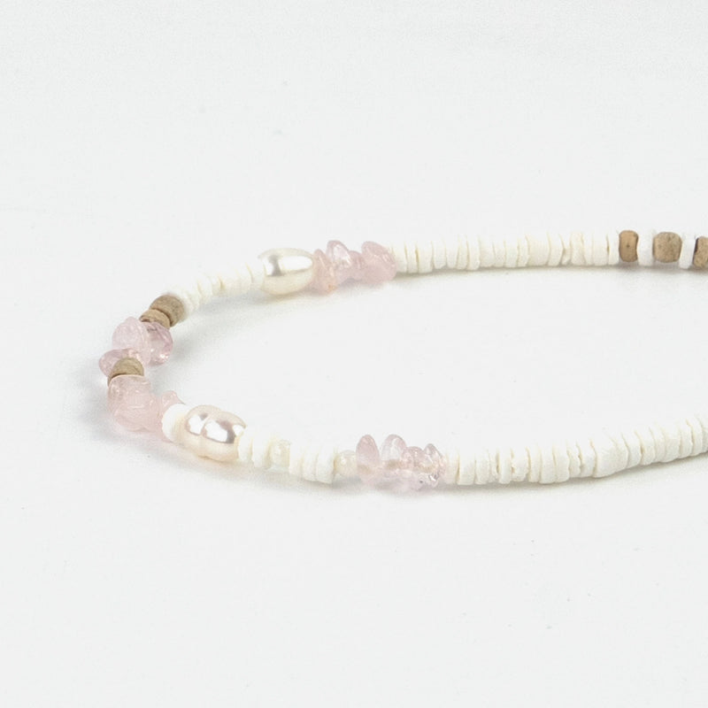 Love is Here Natural Stone, Pearl & Shell Anklet - Pineapple Island