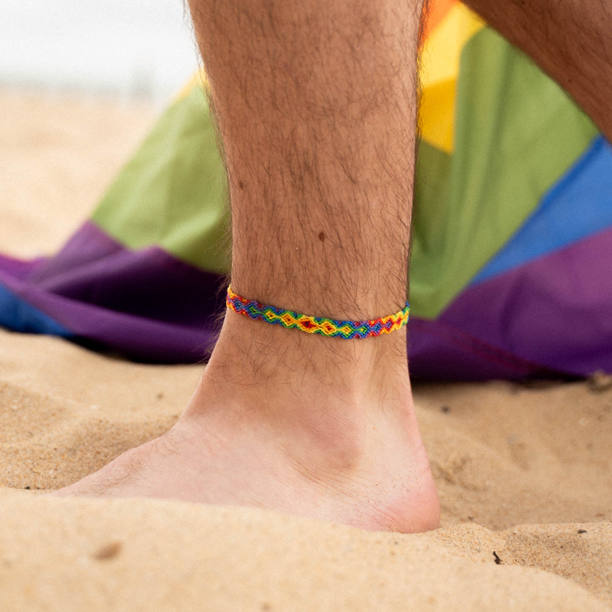 Just Like Us Pride Leme Surf Anklet Rainbow Edition - Pineapple Island