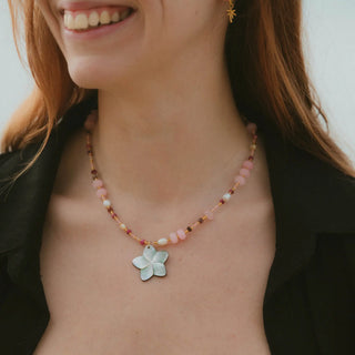 Summerleaze Beach Beaded Flower Charm Necklace | Limited Edition of 5 Pineapple Island