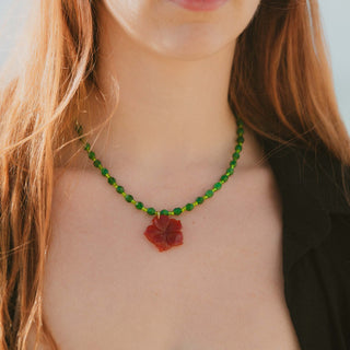 Mabon Agate Flower Charm Necklace | Limited Edition of 5