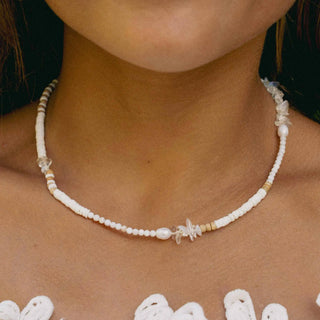 Love is Here Natural Stone, Pearl & Shell Necklace - Pineapple Island