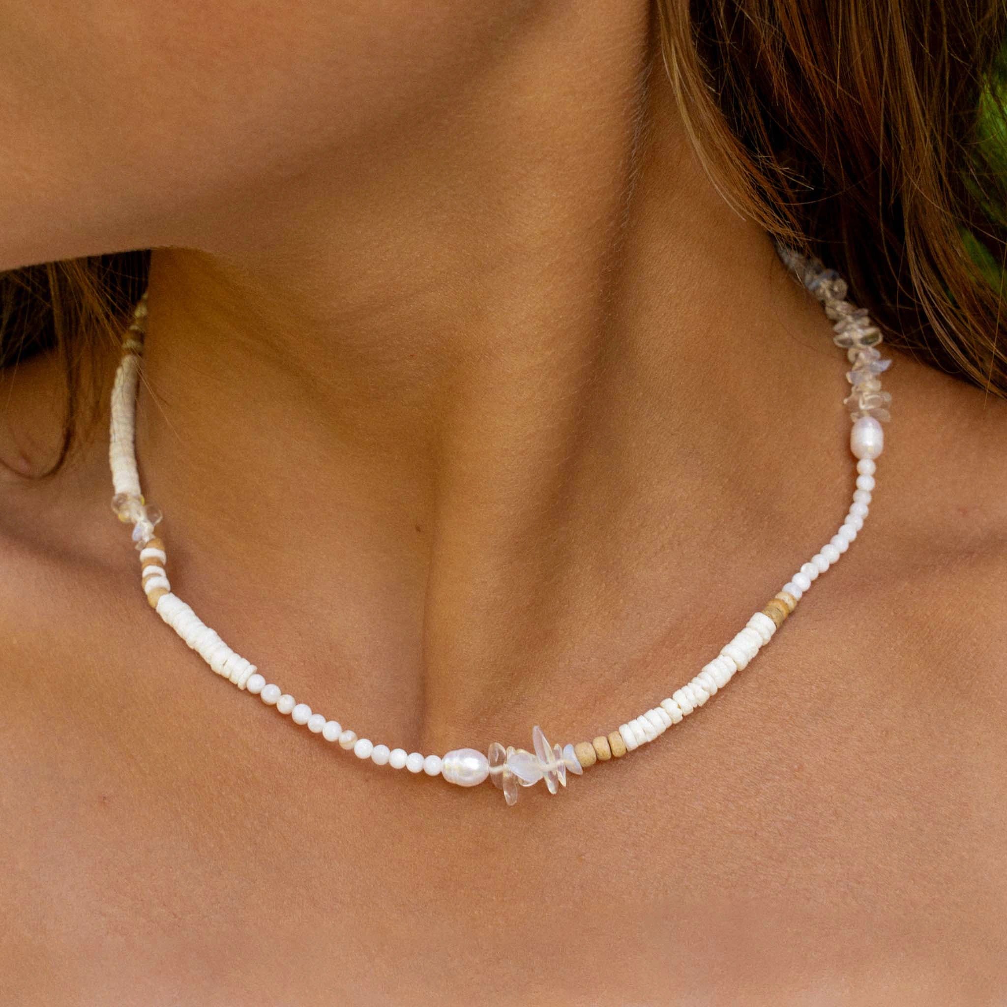 Love is Here Natural Stone, Pearl & Shell Necklace - Pineapple Island